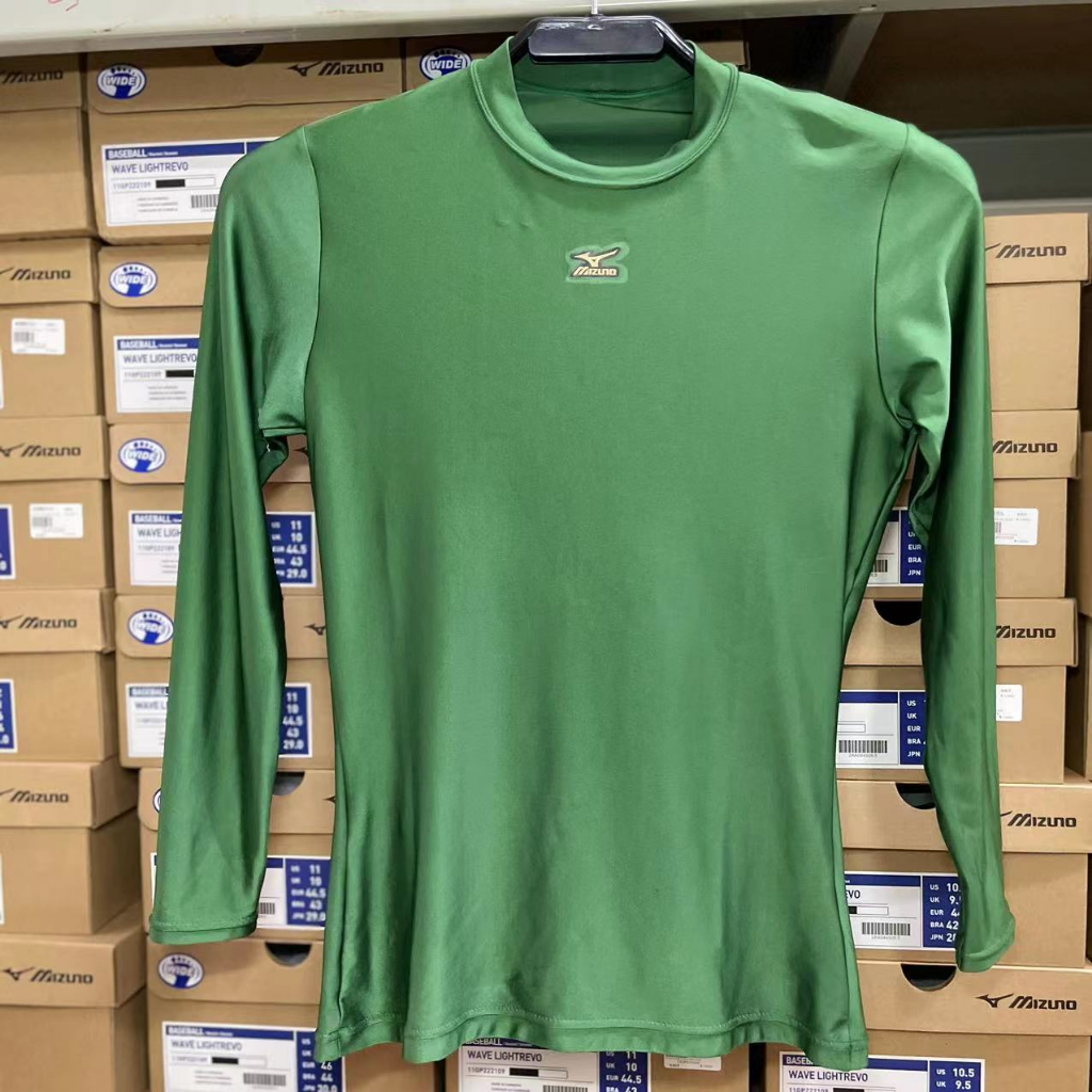 MIZUNO 日本製 統一獅球員版 長袖緊身衣 (綠色) 出清特價:850元