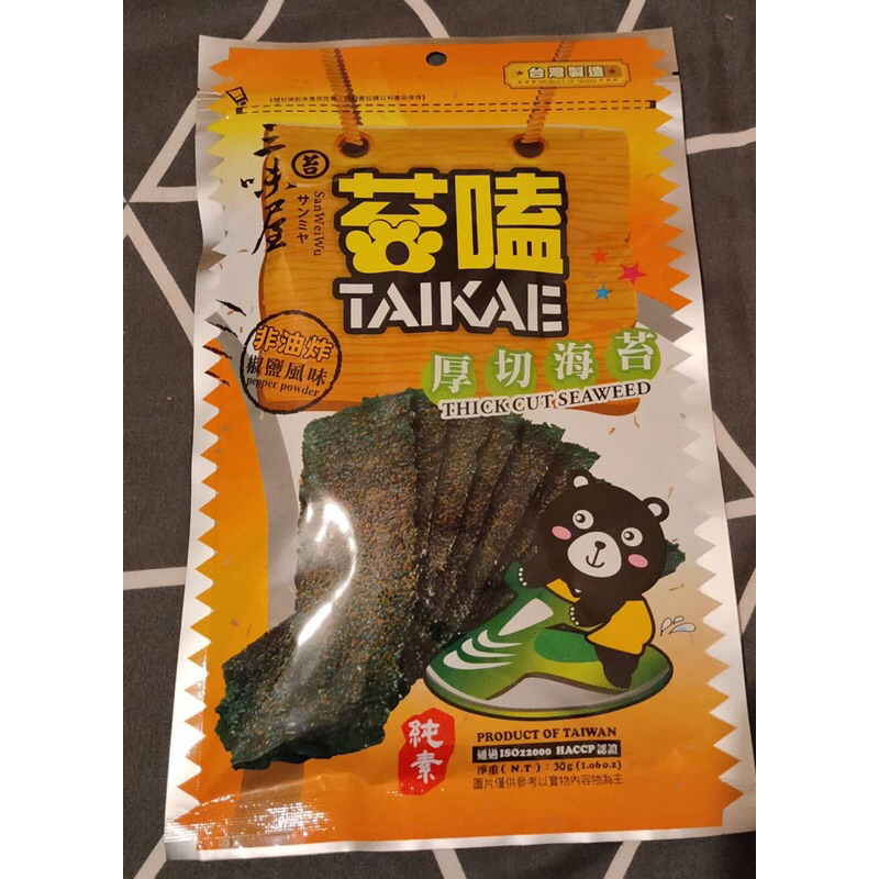 苔嗑 厚切海苔（椒鹽風味）30g 純素 三味屋 TAI KAE