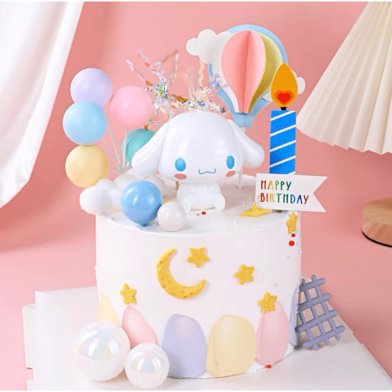 ☁️現貨☁️大耳狗喜拿熱氣球生日蛋糕裝飾組合 女孩女兒生日派對🥳