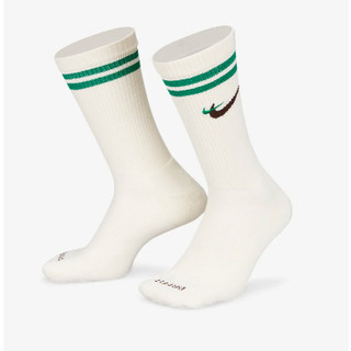 Nike Everyday Plus Cushioned 男女款 綠 米色(單入)奶油 雙勾 刺繡 長襪 DQ9165