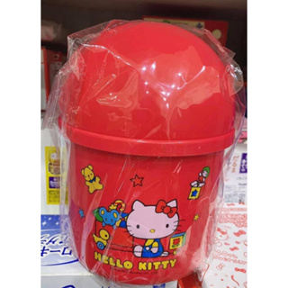 收藏品出清 日本進口 HELLO KITTY 復古系列 小型紅色垃圾桶。筆筒