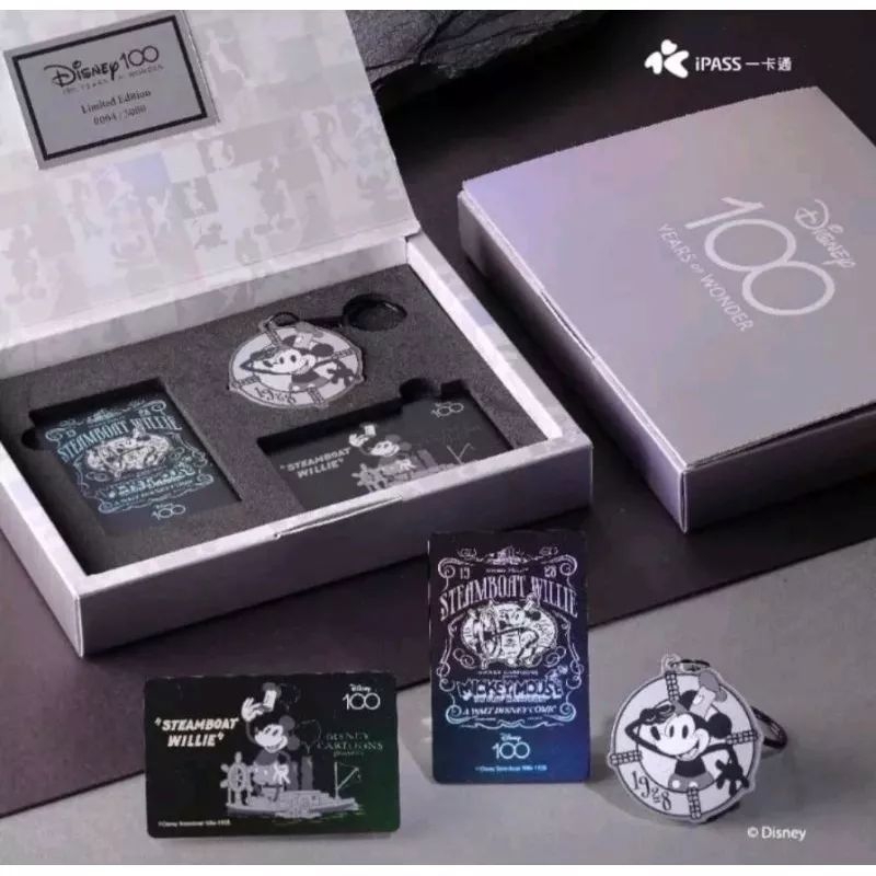 迪士尼100「汽船威利號」一卡通 精裝紀念套卡 限量搶購 絕版商品，全新未拆、未使用過