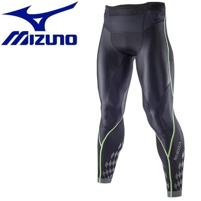 =好了啦要運動=MIZUNO 男款 BG8000II 緊身褲 緊身長褲 壓力褲 彈性 透氣 K2MJ5B0193 黑綠