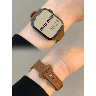 小眾 女生 ins 韓國 鈕扣 Apple Watch 錶帶 皮革 蘋果 iWatch 8-1代 SE Ultra 錶帶