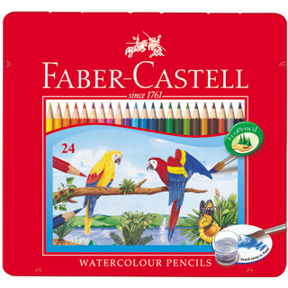 德國輝柏Faber-Castell水性色鉛筆紅色鐵盒24色115925