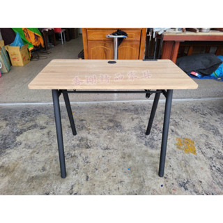 香榭二手傢俱*全新精品 梧桐橡木色3尺 A字鐵腳工作桌(附插座)-電腦桌-課桌-書桌-辦公桌-事務桌-業務桌-餐桌-桌子
