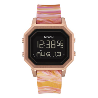 【柏儷鐘錶】NIXON SIREN SS 方形電子錶 粉紅 大理石 玫瑰金框 女錶 A1211