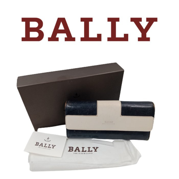 台北自售:瑞士製Bally正品經典時尚雙色皮夾金屬拉鍊容量大長夾(原價约15900)