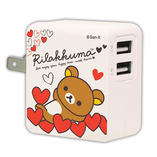 J-Power 杰強 Rilakkuma 拉拉熊-愛心1 3.4A 智慧型充電器 充電頭 USB 懶懶熊