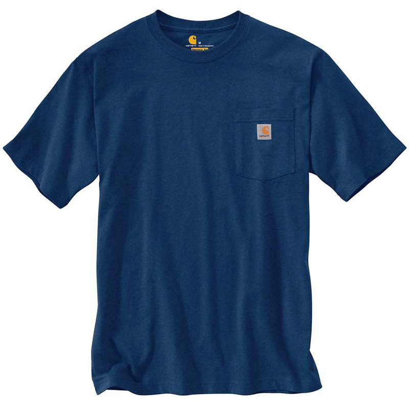 CARHARTT 美版 K87 413 POCKET TEE 6.75oz 重磅口袋 短T (413雪花深藍) 化學原宿