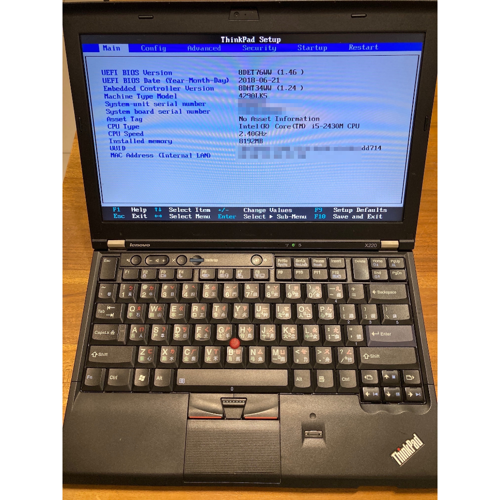 Thinkpad X220 i5-2430M 8GB (含Dock 擴充底座 船塢)