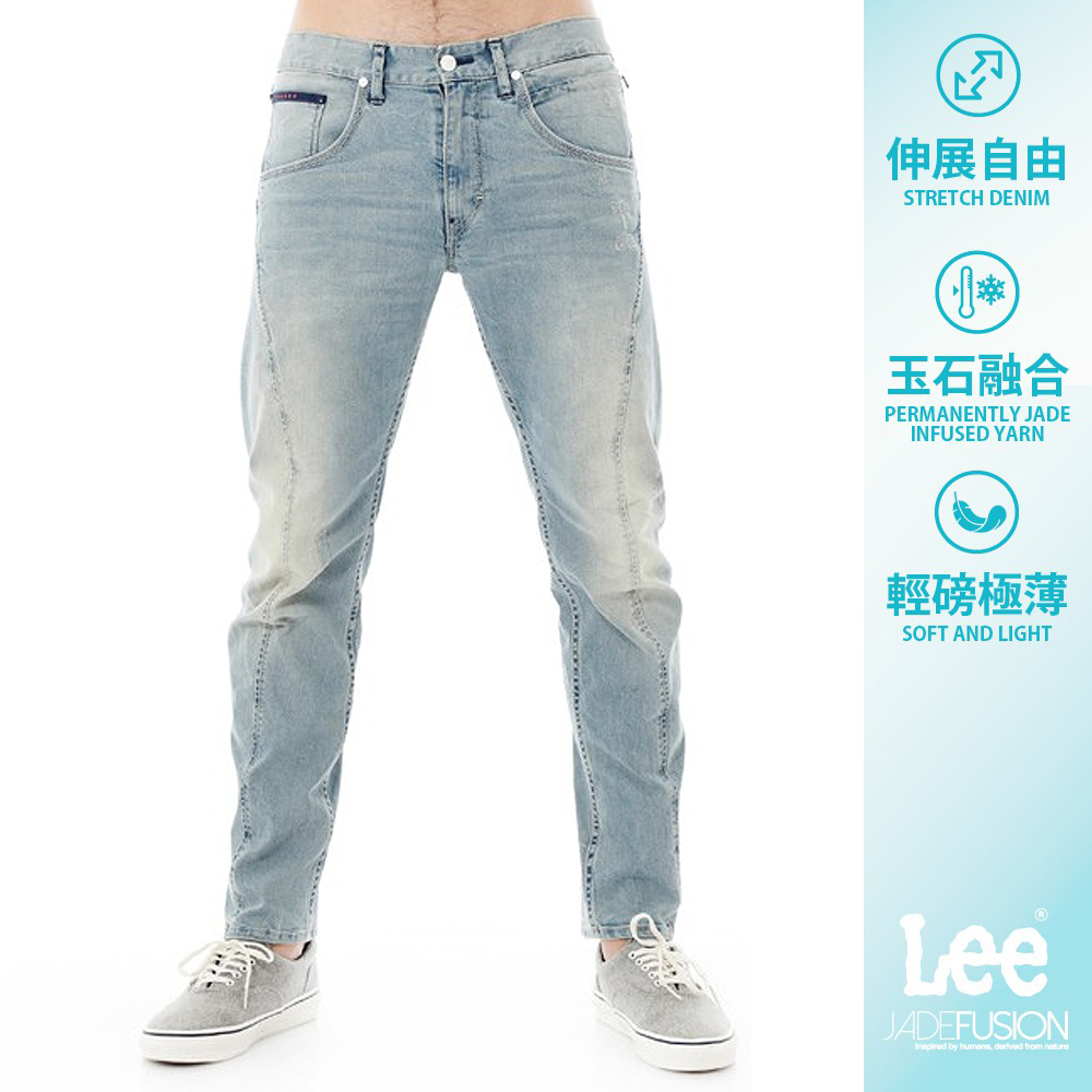 Lee 755 涼感 彈性低腰小直筒3D牛仔褲 男 LL1600271JM