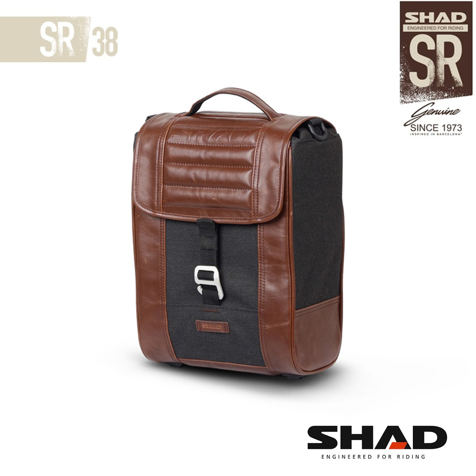西班牙SHAD SR復古皮革(咖啡色) 馬鞍包 SR38 (約10公升)須搭配專用架 總代理 摩斯達有限公司