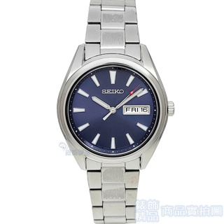 SEIKO 精工 SUR347P1手錶 藍寶石水晶鏡面 日星期 藍面 夜光 鋼帶 中型錶【澄緻精品】