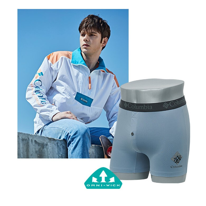 Columbia  哥倫比亞 男款機能內褲-水藍 Omni-Wick 快速排汗透氣材質 #獨家專利