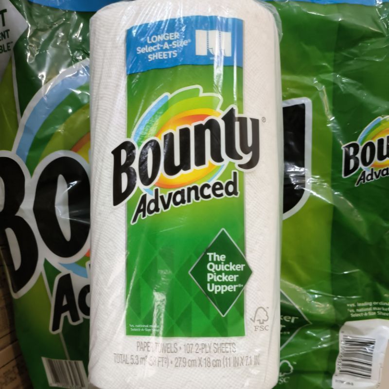 Bounty 隨意撕特級廚房紙巾 廚房紙巾 拆開分售 107張/捲 好市多代購 COSTCO