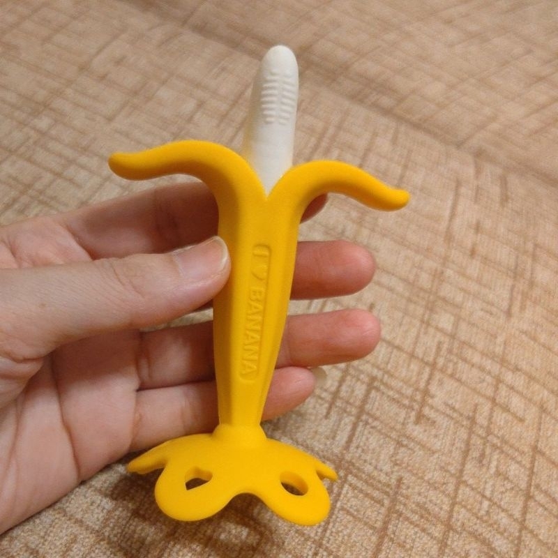 二手香蕉固齒器刷乳牙凸點設計底部小花
