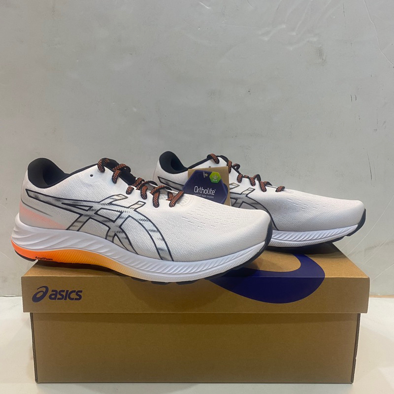 dodo_sport＊ASICS 慢跑鞋 GEL EXCITE 9 4E寬楦 白灰 黑橘 男 1011B680-100