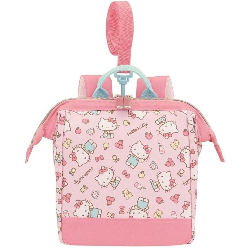 日本三麗鷗 HELLO KITTY粉色滿版印花防走失兒童背包
