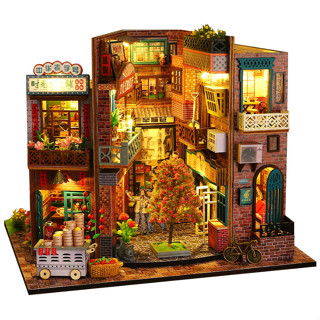 臺中現貨【創彩】時代印記袖珍屋 附防塵罩迷你屋 生日禮物 小屋 模型屋 交換禮物 弘達 交換禮物 diy小 屋首選