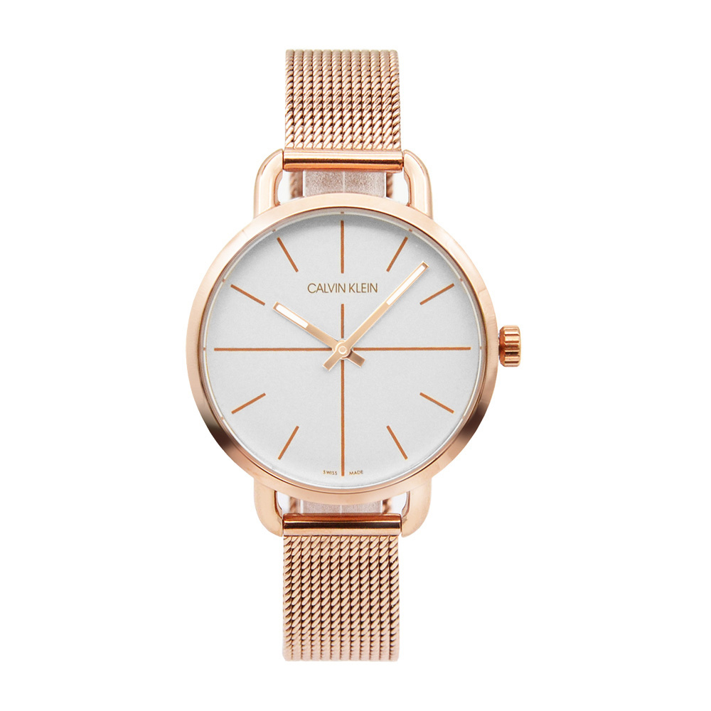 Calvin Klein | 原廠平輸CK手錶- CK even系列女錶-白面玫瑰金框K7B23626