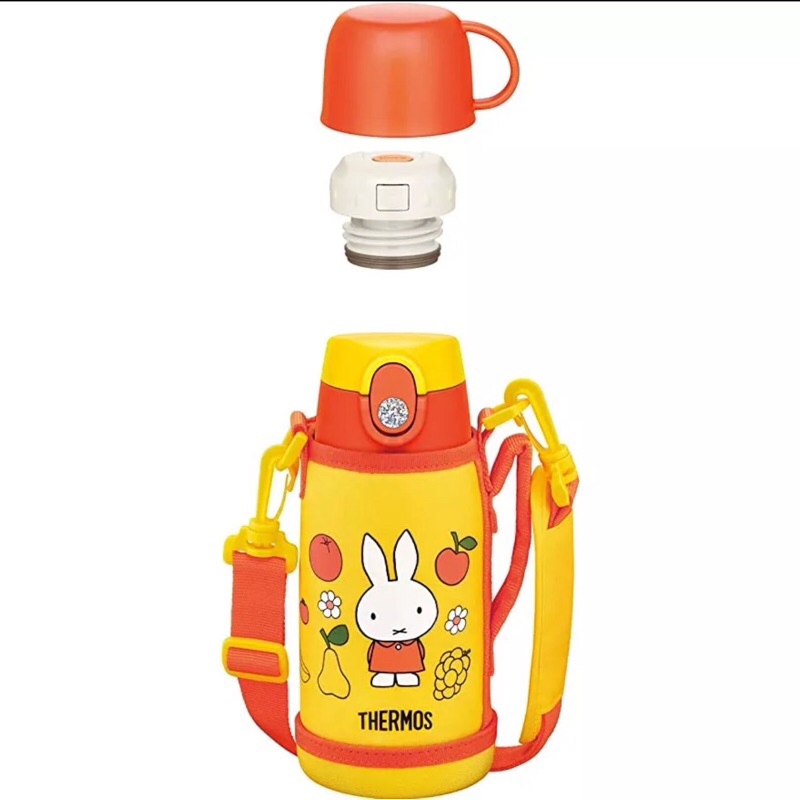 日本 THERMOS 膳魔師兩用系列 不鏽鋼吸管式保冷 保溫瓶  米菲兔  FJO-600WFB-Y 600ML