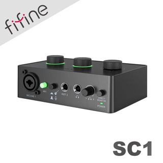 【FIFINE SC1 音訊混音器USB直播聲卡】XLR/6.35mm插孔/48V幻象電源/監聽耳機/直播/錄音