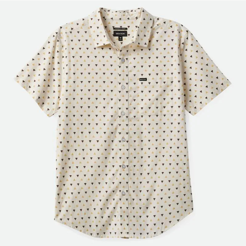 BRIXTON - 滿版 小三角 短袖襯衫 (米色)【Culture】