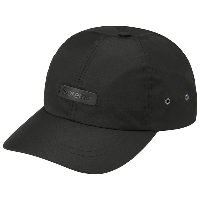 SUPREME SS23 Leather Patch 6-Panel 皮革標 六分割帽 (黑色) 化學原宿