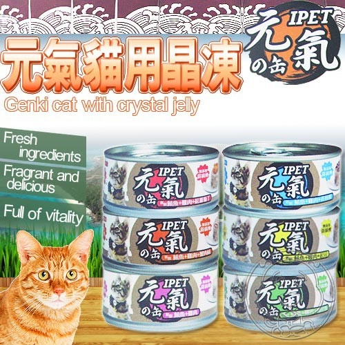 【台灣製造】鼎食 IPET 艾沛 元氣晶凍貓罐 100g 貓咪罐頭 元氣的罐 貓罐 凍罐 貓餐 化毛系列