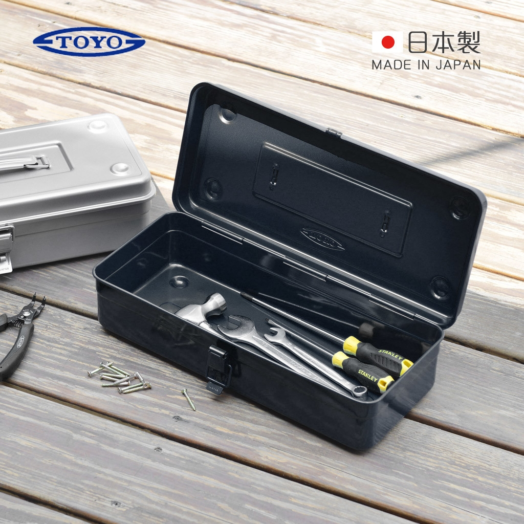【日本TOYO】T-350方型提把式鋼製單層工具箱35cm-共3色《屋外生活》戶外 露營 工具箱 鐵箱 收納