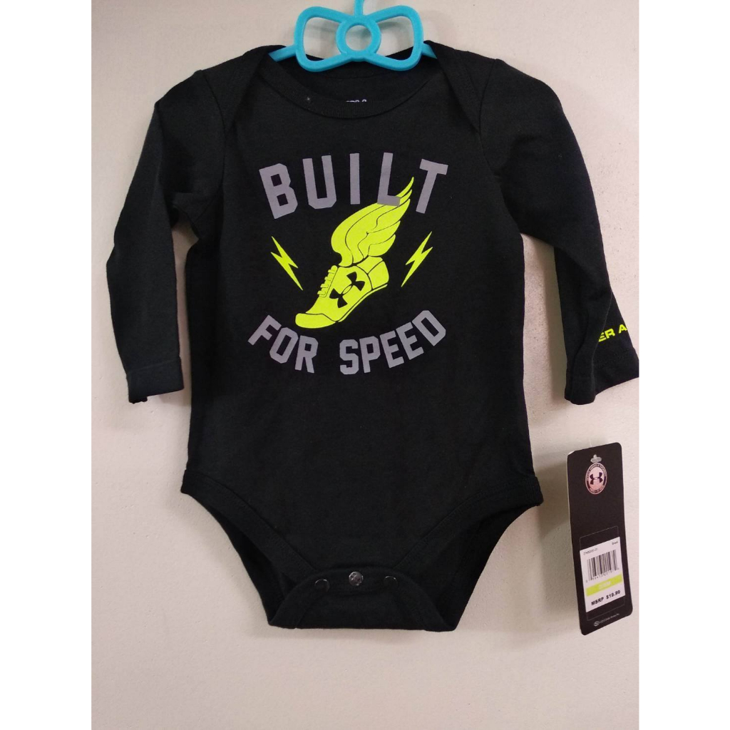 3-6個月  BABY UNDER ARMOUR 短袖 連身 包屁衣 單件式 UA 爬衣 連身 包屁衣