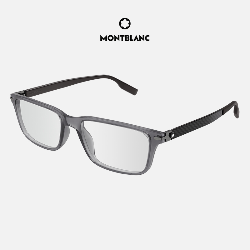Montblanc萬寶龍眼鏡框 亞洲版商務方形板材全框碳纖維透明鏡架 男生男款大臉眼鏡框架 MB0252O【幸子眼鏡】