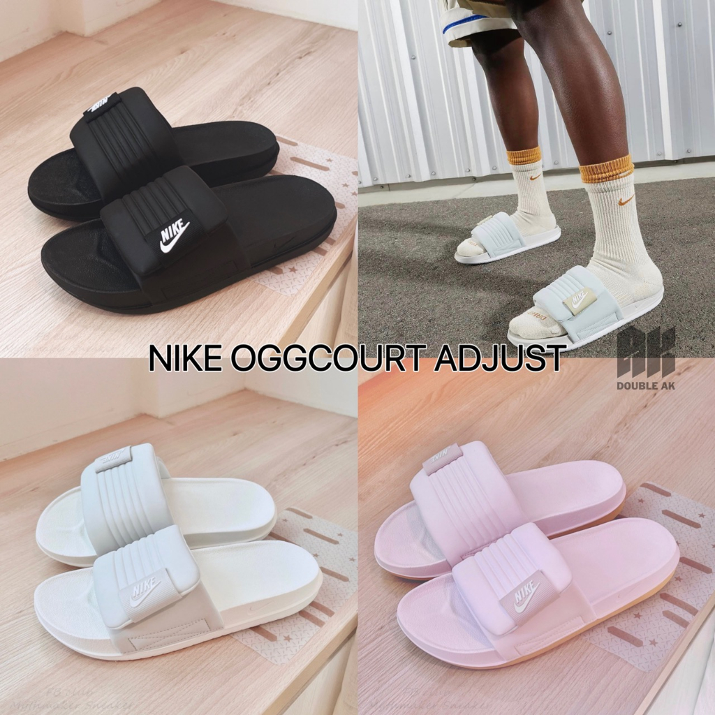 Double AK NIKE OFFCOURT ADJUST DQ9624-001 黑色/奶茶色 男女款  拖鞋 魔鬼氈