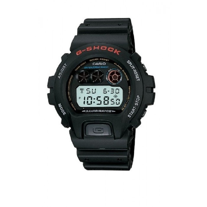 【CASIO】卡西歐 G-SHOCK DW-6900-1VH 黑色橡膠運動多功能運動電子手錶 台灣卡西歐保固一年