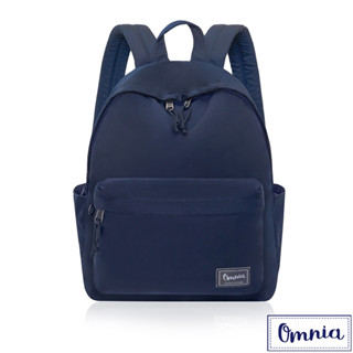 【OMNIA】日系街頭休閒尼龍筆電後揹包(深藍)
