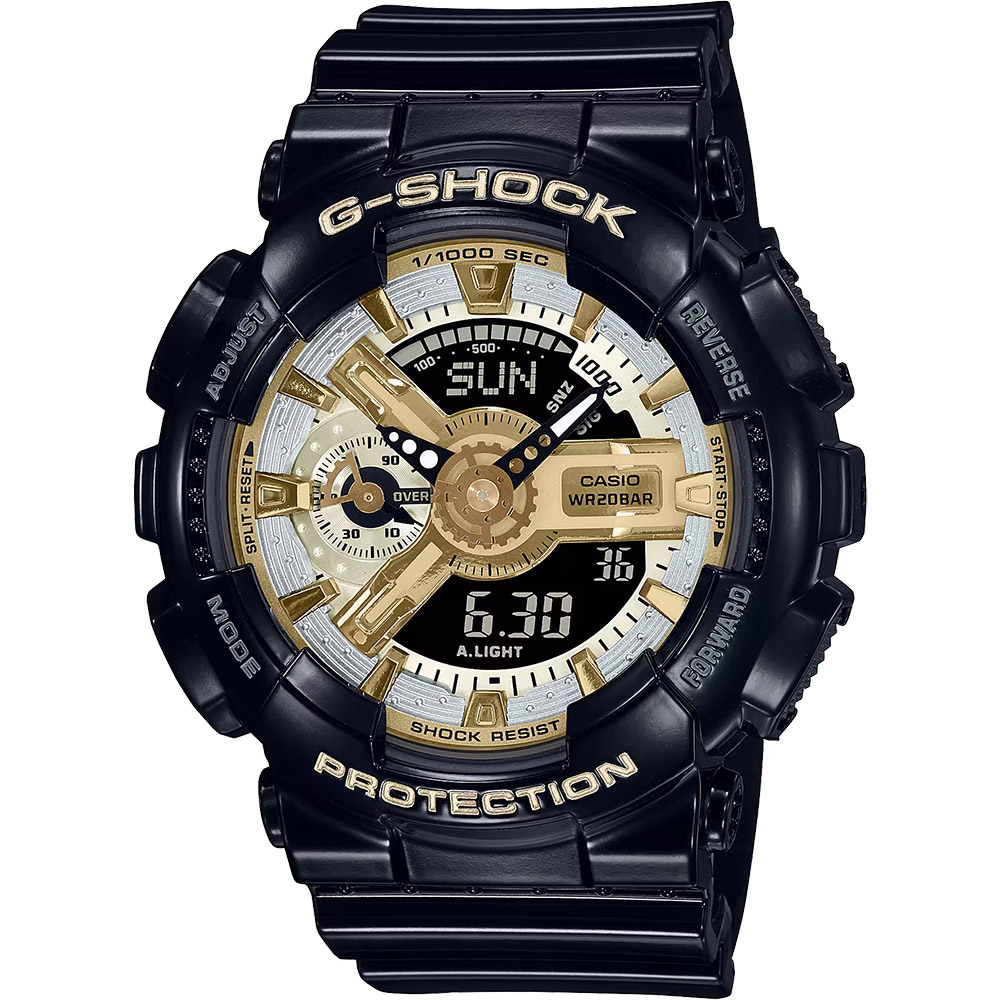 CASIO 卡西歐 G-SHOCK 110系列金銀雙色女錶 手錶 GMA-S110GB-1A