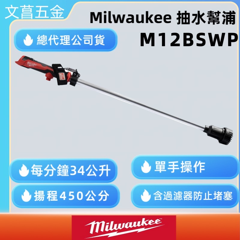 文菖 Milwaukee 美沃奇 M12 BSWP 12V鋰電棒式​抽水泵浦​  M12BSWPT.抽水馬達 沉水馬達