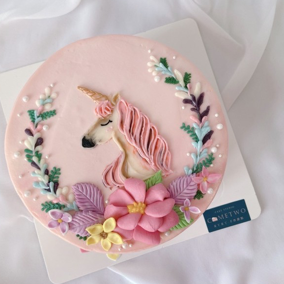 [COMETWO] 獨角獸蛋糕 手繪蛋糕 彩虹蛋糕 獨角獸 造型蛋糕 戚風 奶油 生日蛋糕 客製蛋糕 台中蛋糕