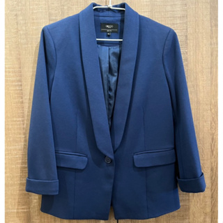 G2000 西裝外套 高級 質感佳 極簡 個性 深藍 九分袖 形象 戰袍