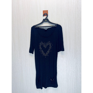 Armani Exchange AX 專櫃 黑色珍珠愛心針織洋裝