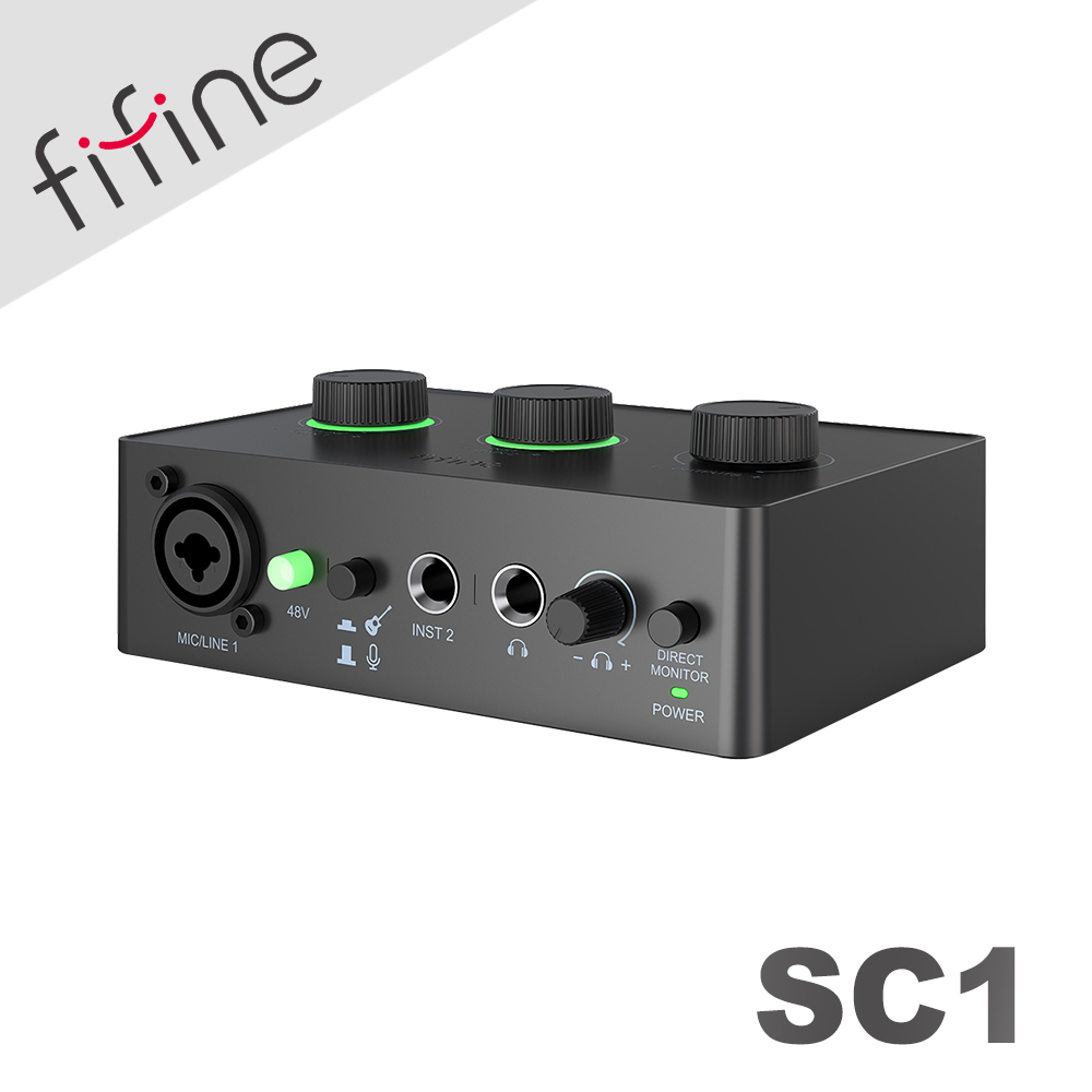 【FIFINE】SC1 音訊混音器USB直播聲卡