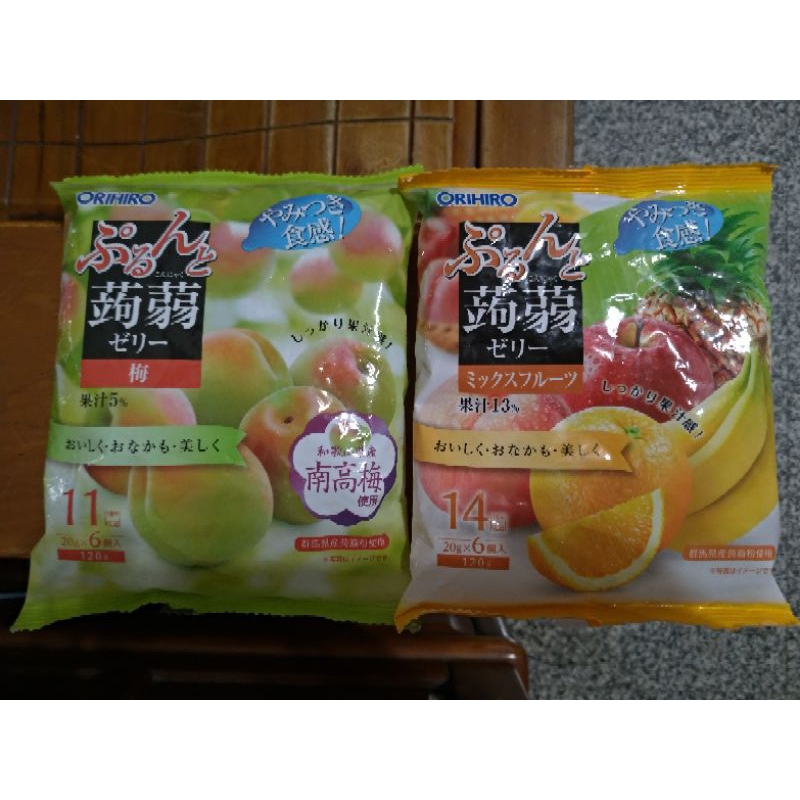 ORIHIRO蒟蒻風味果凍(梅子，綜合水果)20g*6入