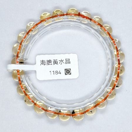 「白白的水晶賣場」 🔥台灣現貨🔥 海膽 黃水晶 手串 特殊 可愛 黃水晶 包裹 錳類礦物 7.5-7.6mm