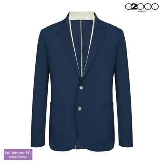 【G2000】時尚雙釦平紋西裝式外套/藍色 | 2111201476 品牌旗艦館 商務穿搭