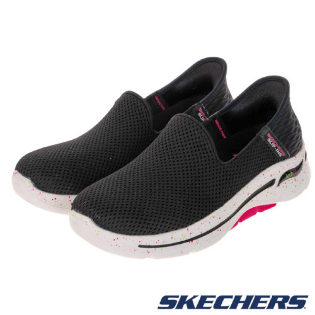 ~零碼出清~Skechers(女)健走系列 Slip-ins 新科技不用彎腰穿鞋 健走鞋 懶人鞋(124888BKHP)