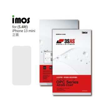 免運 imos iPhone 13 mini(5.4吋)3SAS系列保護貼 正面 背面 超潑水、防污、抗刮"授權經銷商