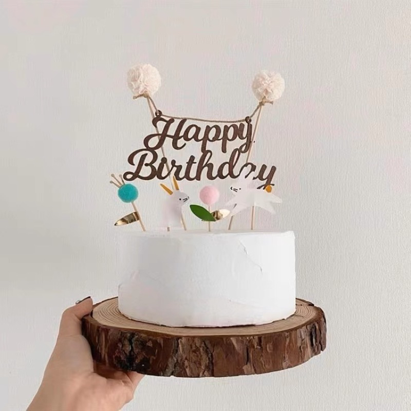 🍊橙子氣球🇹🇼現貨「不織布蛋糕插牌」橫幅蛋糕插牌 生日佈置 慶生派對 生日蛋糕裝飾 周歲慶祝 生日party裝飾