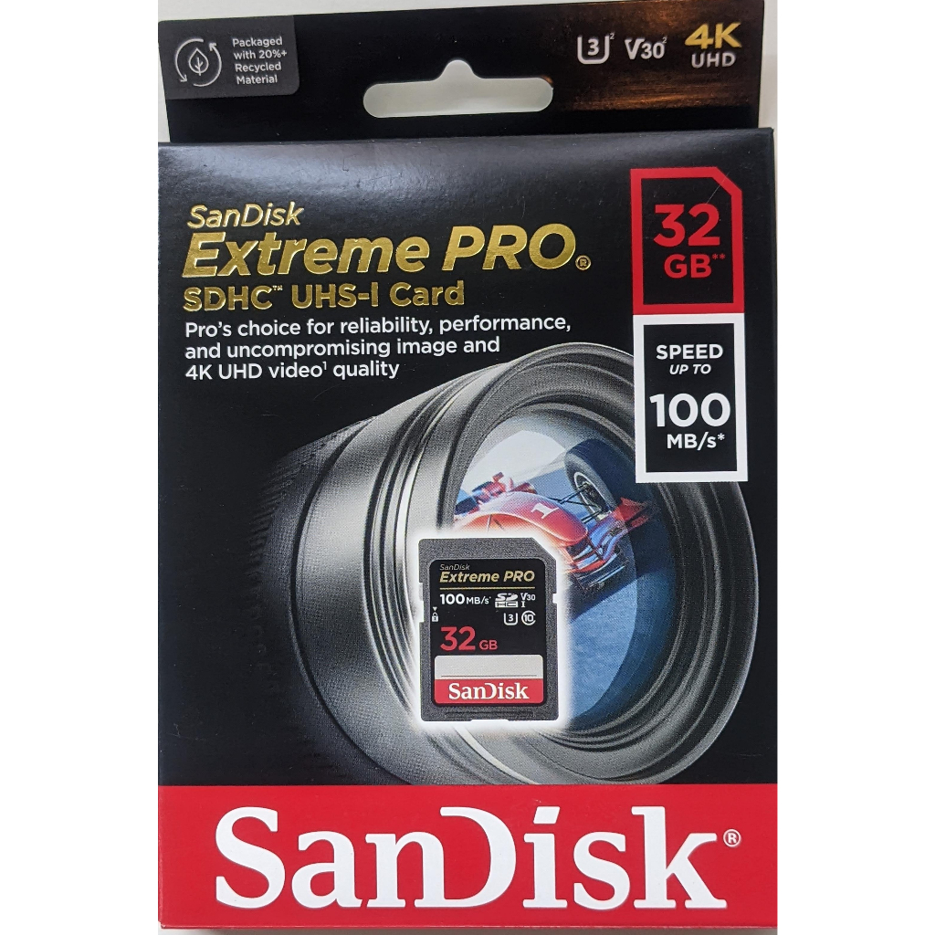 【專業相機卡】SANDISK 32G (C10/U3/V30) EXTREME PRO SDHC高速記憶卡(公司貨)