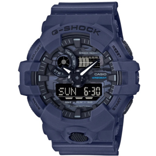 CASIO 卡西歐G-SHOCK 絕對強悍城市百搭迷彩運動雙顯錶-藍GA-700CA-2ADR